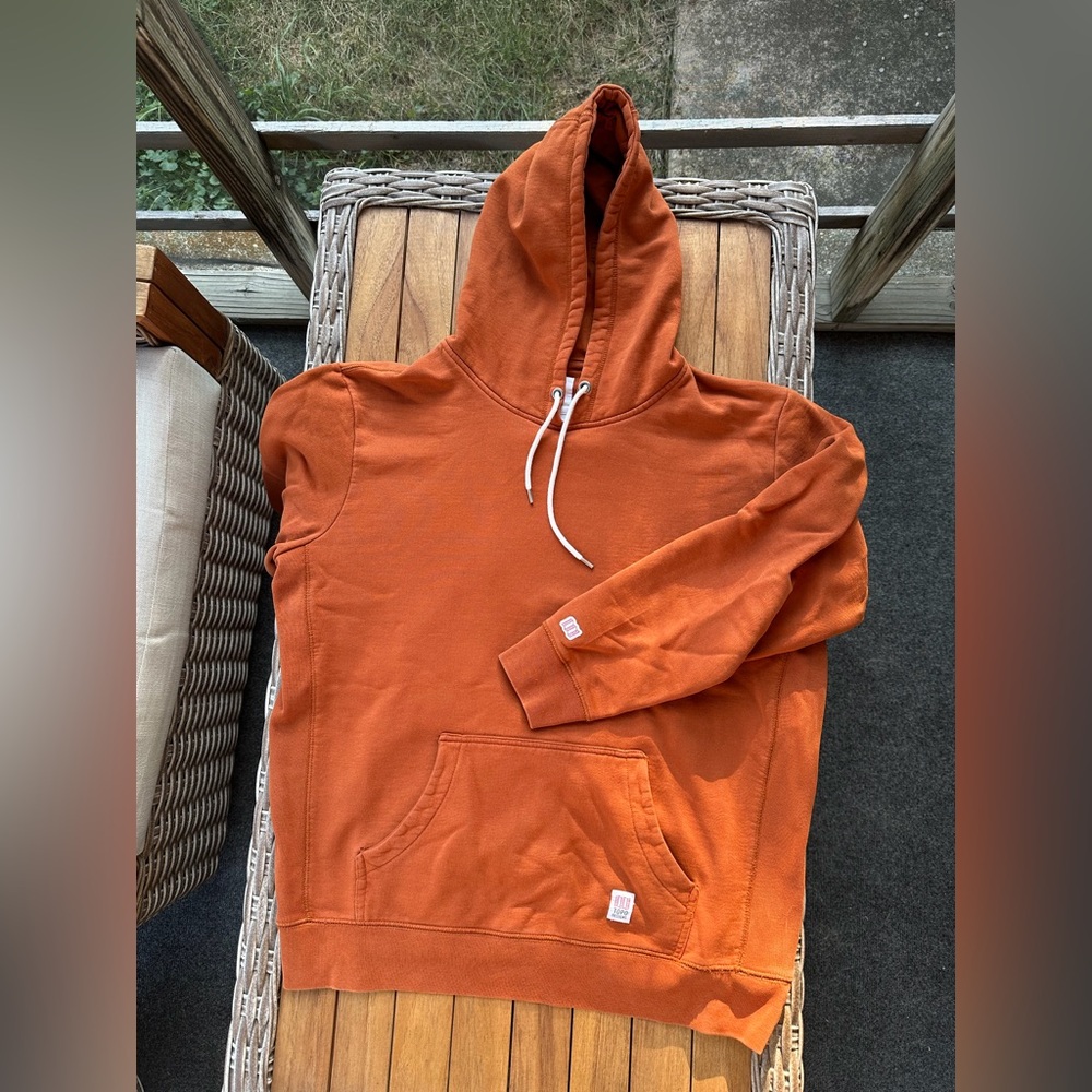 Topo Designs Orange Hoodie XL